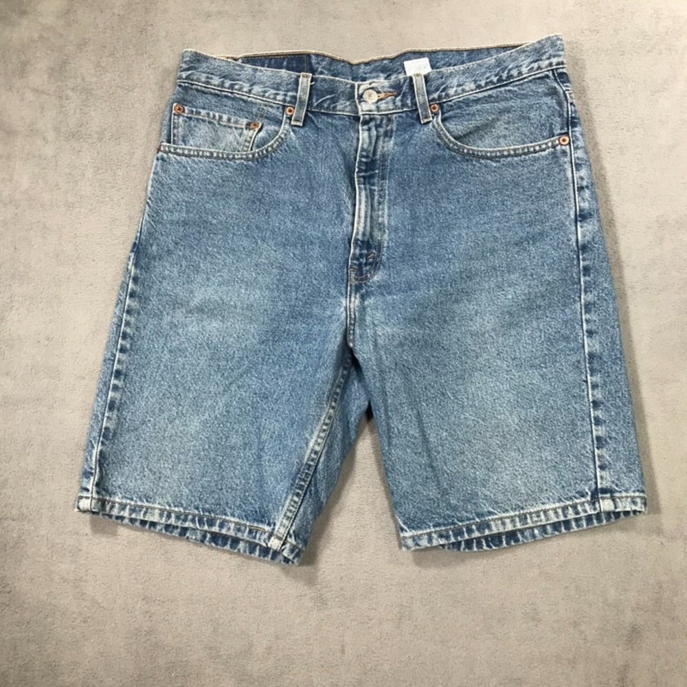 Vintage Y2K Levi's 505 Jean Shorts Men's 34 Blue Denim Jorts Distressed Grunge